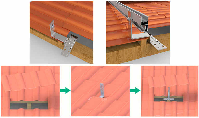 concrete tile solar roof hook