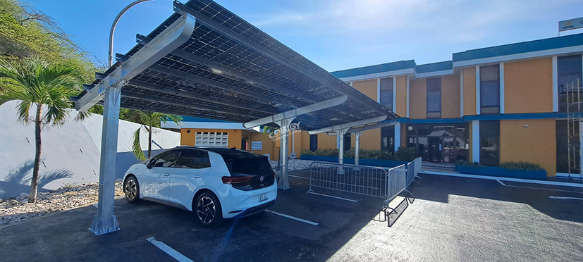 Galvanized Steel Parking Lot Solar Canopy