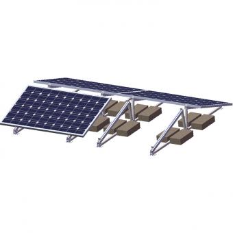 Flat roof solar system panel mounting structure